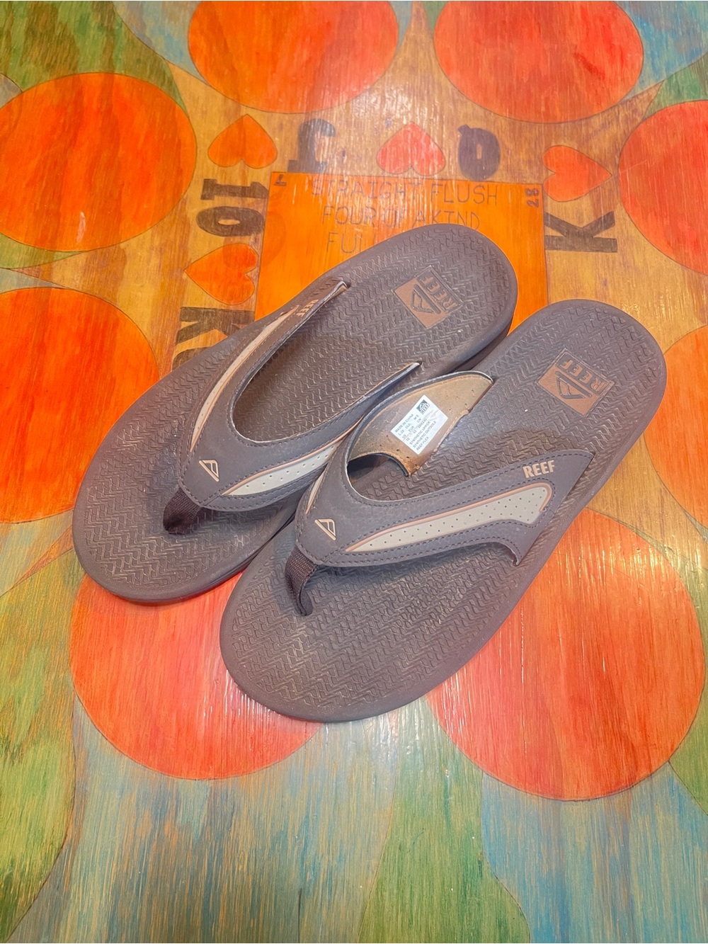 Reef Flex Flip Flops Mens Brown Size 10 Thong Sandals Summer Beach Vacation